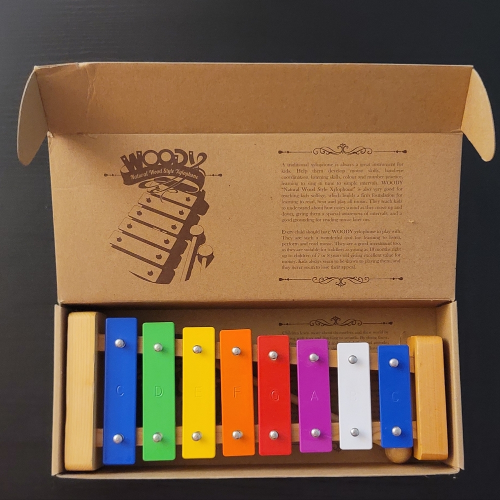 Xylophone woody wooden style musical instrument colorful Keys